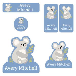 preschool labels pack koala afternoon sky blue