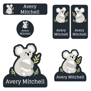 preschool labels pack koala nighttime navy