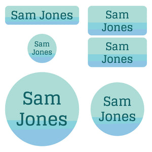 preschool labels pack ombre blue