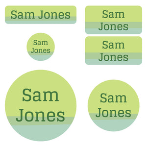preschool labels pack ombre green