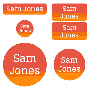 preschool labels pack ombre orange