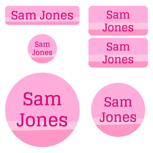 preschool labels pack ombre pink