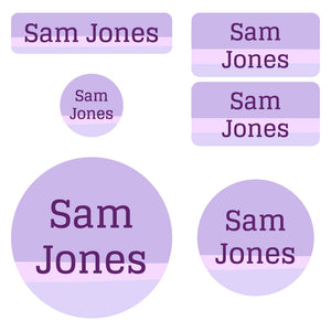 preschool labels pack ombre purple