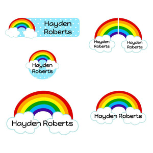 rainbow preschool name labels