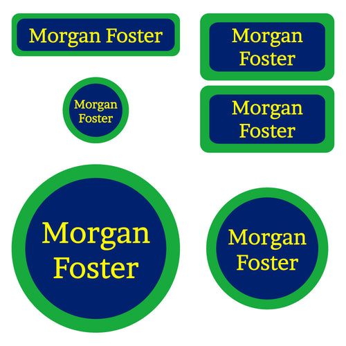 Solid Border Preschool Labels Pack | Name Bubbles