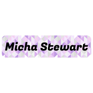 rectangle name labels crystal prism amethyst