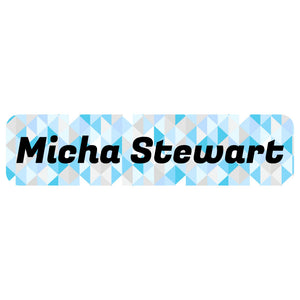 rectangle name labels crystal prism aquamarine