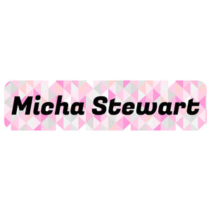 rectangle name labels crystal prism rose quartz