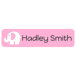 elephant baby pink rectangle name labels