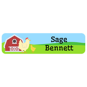 farm animals rectangle name labels