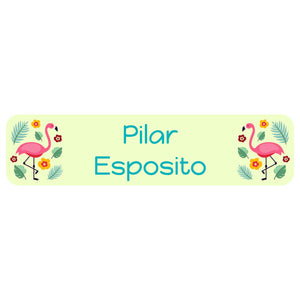 flamingo yellow green rectangle name labels