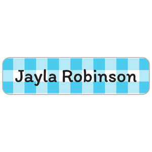 gingham rectangle name labels