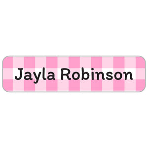 gingham rectangle name labels