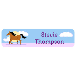 horse sunset stallion rectangle name labels
