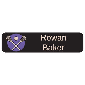 lacrosse purple rectangle name labels