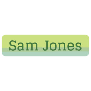 rectangle name labels for kids ombre green