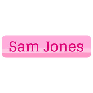 rectangle name labels for kids ombre pink