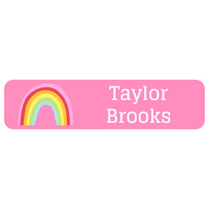 rectangle name labels rainbows pink