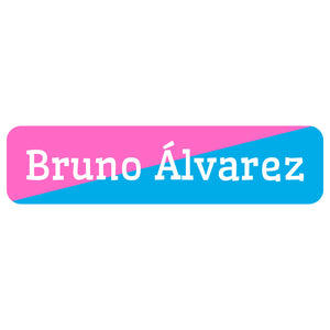 two-tone pink bright blue rectangle name labels