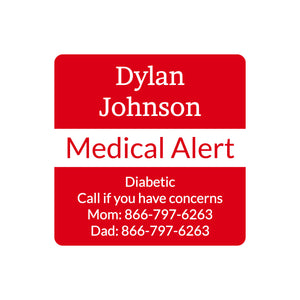 personalized medical alert labels