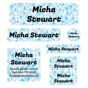 school labels pack crystal prism aquamarine