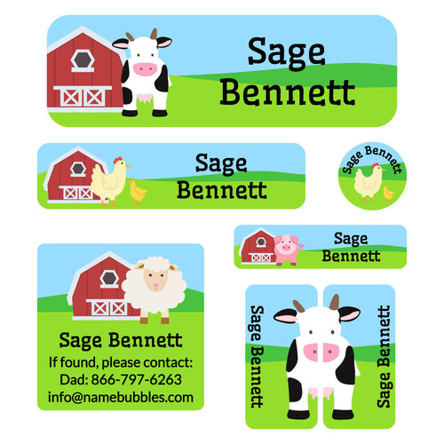 Farm Animals School Labels Pack