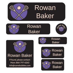 lacrosse purple school labels pack