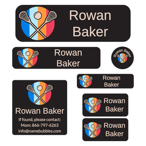 lacrosse sunset stripes school labels pack