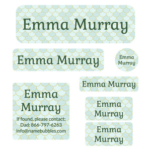 school labels pack mermaid pattern mariana