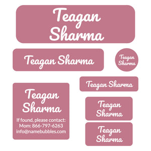 school labels pack neutral color dusty rose