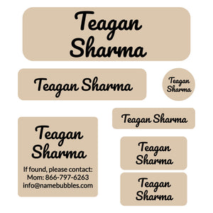 school labels pack neutral color sand