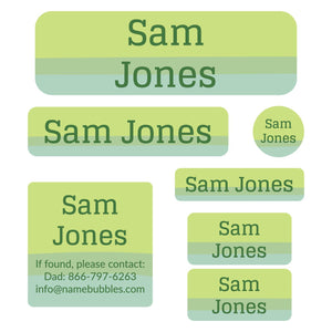 school labels pack ombre green