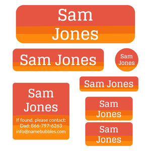 school labels pack ombre orange