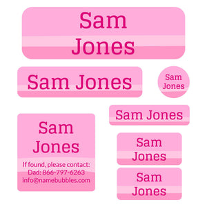 school labels pack ombre pink