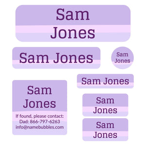 school labels pack ombre purple