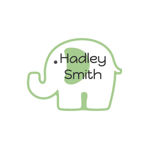 elephant muted green custom shape name labels