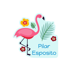 flamingo light blue custom name labels