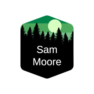 lunchbox labels with forest silhouette and sky design