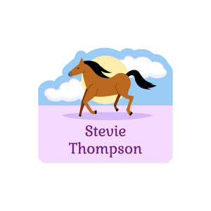 horse sunset stallion horse name labels