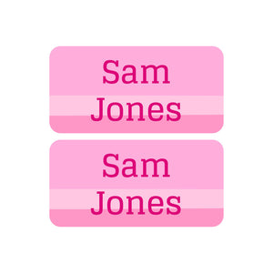 shoe name labels ombre pink