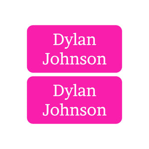 shoe name labels one color hot pink