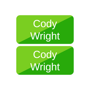 shoe name labels split green