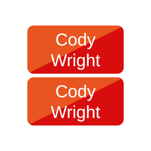 shoe name labels split red