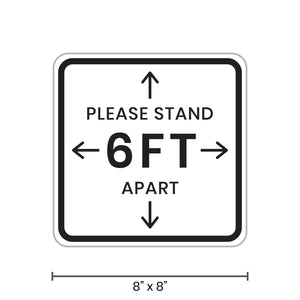 Six Feet Apart Floor Decals