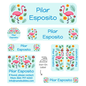 flamingo light blue sleepaway labels pack