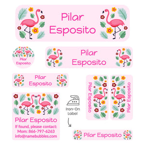flamingo light pink sleepaway labels pack