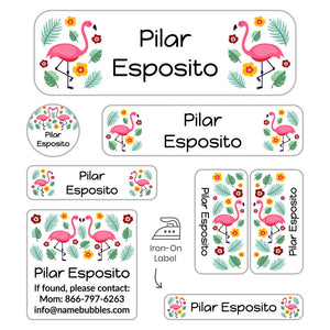flamingo white sleepaway labels pack