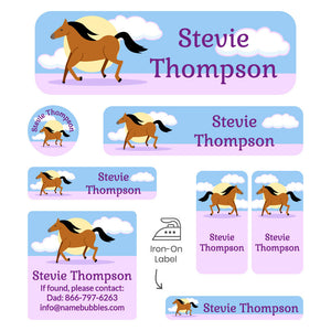 horse sunset stallion sleepaway camp labels pack