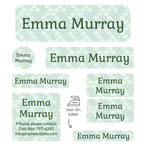 sleepaway camp labels pack mermaid pattern mariana