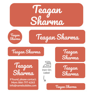sleepaway camp labels pack neutral color sienna